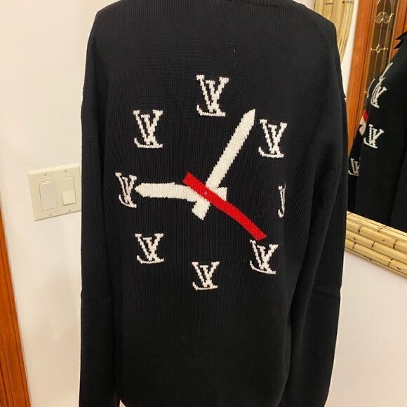 Men’s Louis Vuitton clock intarsia pullover size 4XL made in Italy - Picture 7 of 12